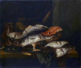 Abraham Beyeren | Still Life with Fish | Giclée Canvas Print