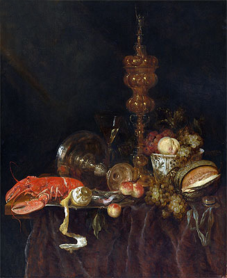 Still Life with Lobster and Fruit, c.1650/60 | Abraham Beyeren | Giclée Canvas Print