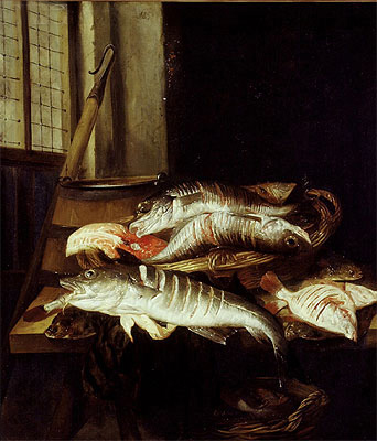 Abraham Beyeren | Interior with Still Life of Fish, c.1655/66 | Giclée Canvas Print