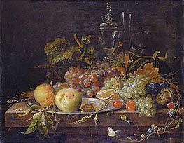 Still Life with Fruits, undated by Abraham Mignon | Canvas Print