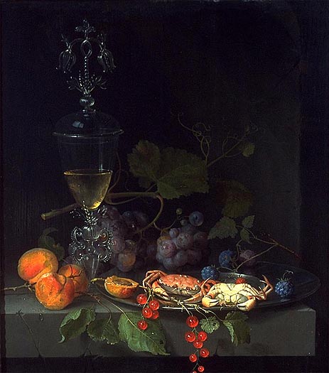 Abraham Mignon | Still Life with Crabs on a Pewter Plate, c.1669/72 | Giclée Canvas Print