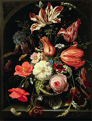 Still Life of Flowers on a Ledge, n.d. | Abraham Mignon