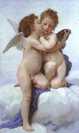 Bouguereau | Cupid and Psyche as Children, 1889 | Giclée Canvas Print
