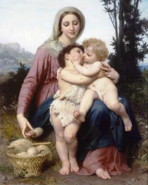 Madonna with the Christ Child and Saint John the Baptist | Bouguereau | Painting Reproduction