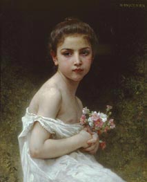 Bouguereau | Little Girl with a Bouquet, 1896 | Giclée Canvas Print