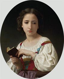 Bouguereau | The Book Hours, 1867 | Giclée Canvas Print