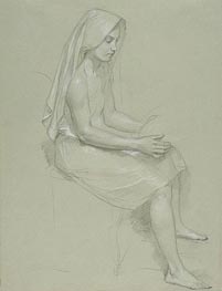 Bouguereau | Study of a Seated Veiled Female Figure, Undated | Giclée Paper Print