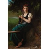 La tricoteuse (The Knitting Girl) | Bouguereau