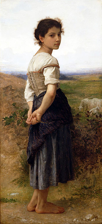 The Young Shepherdess, 1885 | Bouguereau | Giclée Canvas Print