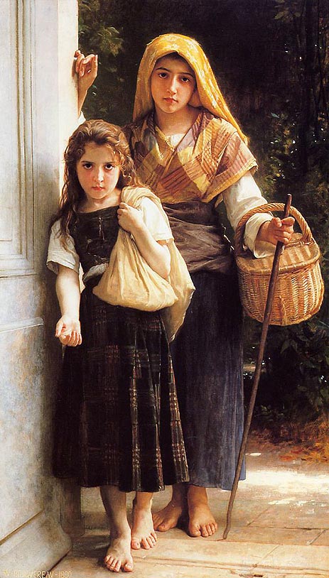 Les petites mendicantes (The Little Beggar Girls), 1890 | Bouguereau | Giclée Canvas Print
