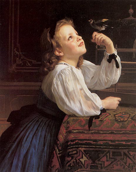 Der zahme Vogel, 1867 | Bouguereau