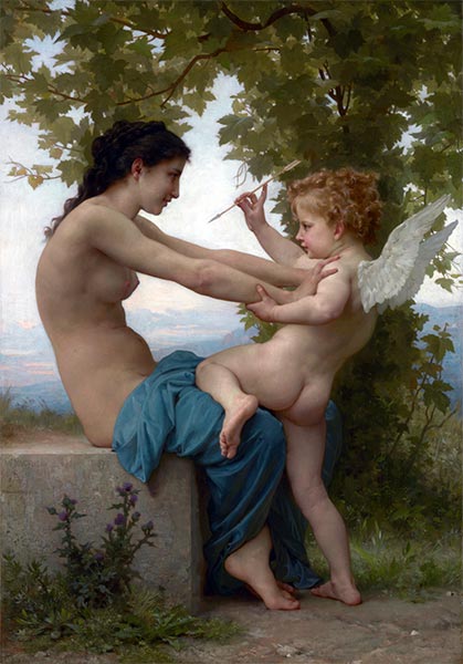 Junges Mädchen verteidigt sich gegen Eros, 1880 | Bouguereau