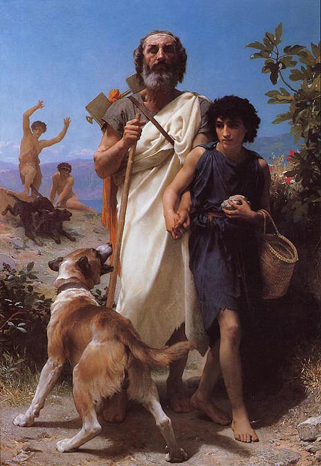 Homer and His Guide, 1874 | Bouguereau | Giclée Leinwand Kunstdruck