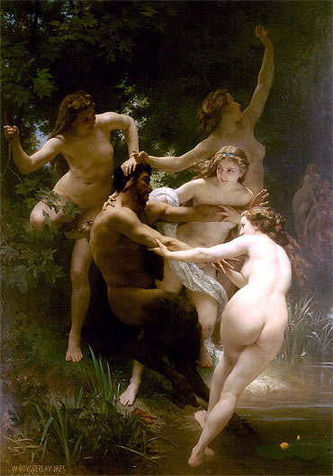 Nymphs and Satyr, 1873 | Bouguereau | Giclée Leinwand Kunstdruck