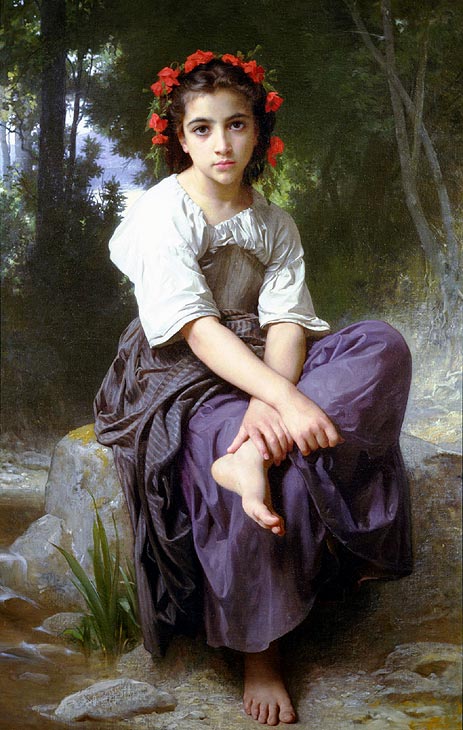 At the Edge of the River, 1875 | Bouguereau | Giclée Canvas Print