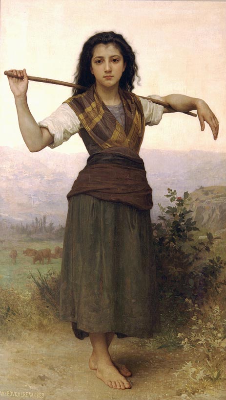 Pastourelle (Shepherdess), 1889 | Bouguereau | Giclée Canvas Print