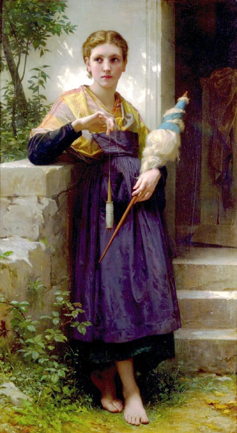 The Spinner, 1873 | Bouguereau | Giclée Leinwand Kunstdruck