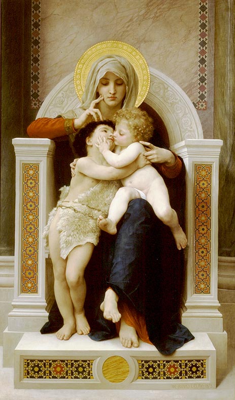 The Virgin, the Baby Jesus and St. John the Baptist, 1875 | Bouguereau | Giclée Canvas Print