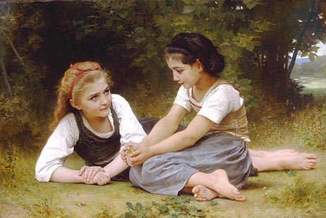 Les Noisettes (The Nut Gatherers), 1882 | Bouguereau