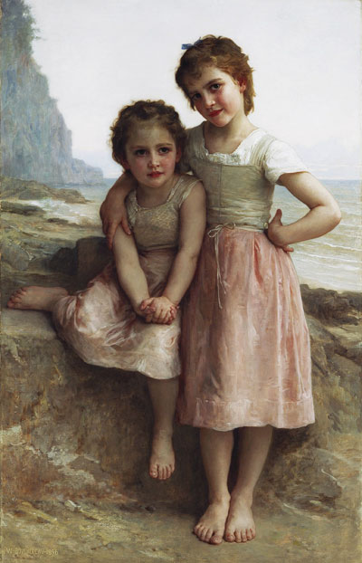 Bouguereau | Sisters on the Shore (Sur la Greve), 1896 | Giclée Canvas Print