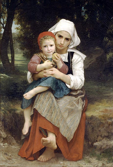 Breton Brother and Sister, 1871 | Bouguereau | Giclée Canvas Print