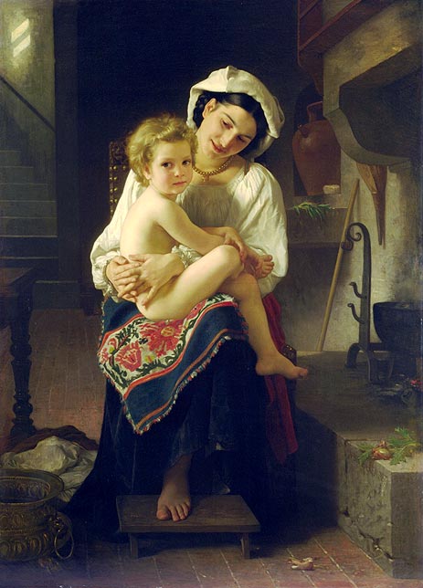 Young Mother Gazing at Her Child, 1871 | Bouguereau | Giclée Leinwand Kunstdruck
