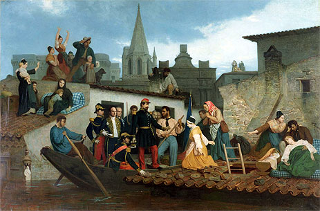 Napoleon III Visiting Flood Victims of Tarascon in June 1856, 1856 | Bouguereau | Giclée Canvas Print