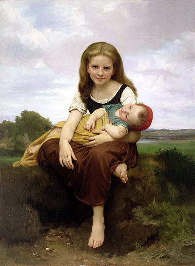 The Elder Sister, 1869 | Bouguereau | Giclée Canvas Print