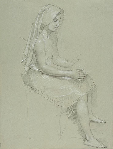 Study of a Seated Veiled Female Figure, n.d. | Bouguereau | Giclée Papier-Kunstdruck
