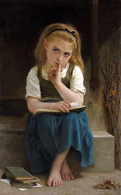 Bouguereau | Difficult Lesson, 1880 | Giclée Canvas Print