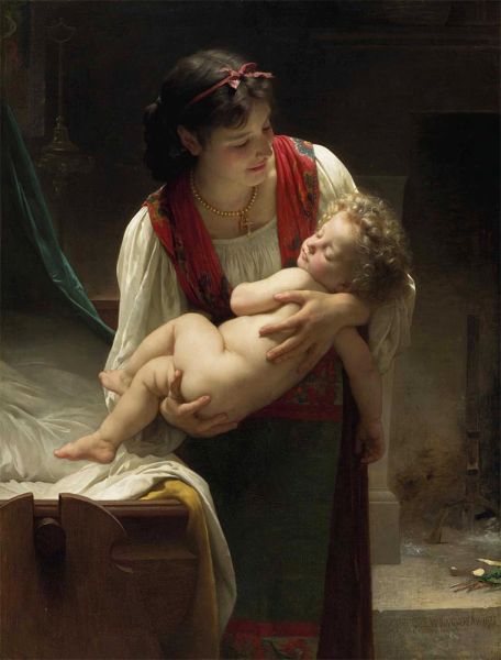 Lullaby (Bedtime), 1873 | Bouguereau | Giclée Canvas Print