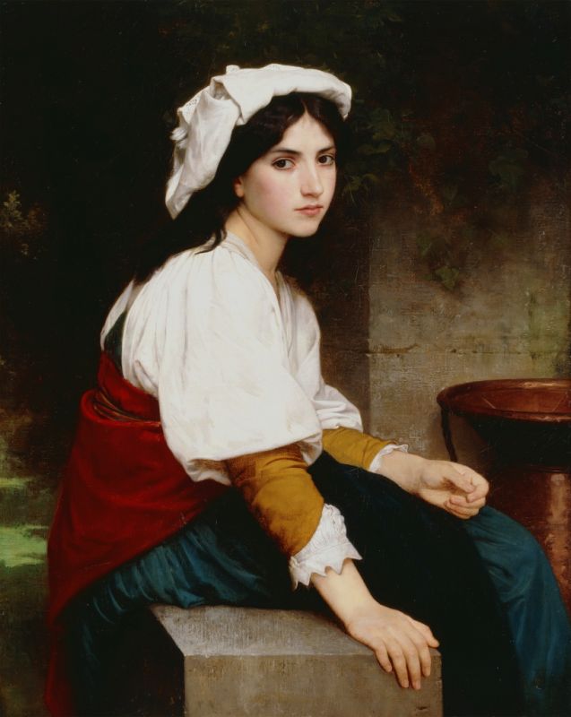 Italian Girl by a Fountain, 1870 | Bouguereau | Giclée Canvas Print