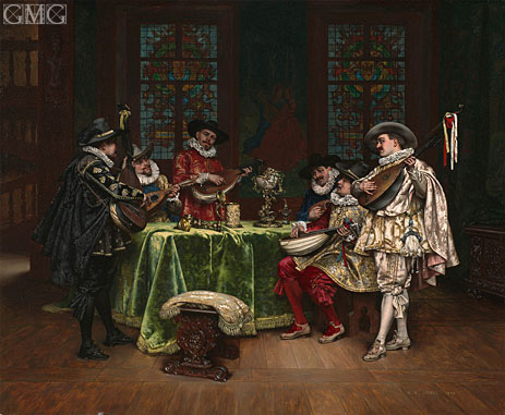 Interieur mit Troubadours, 1899 | Lesrel