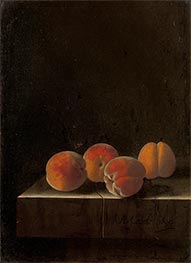 Adriaen Coorte | Four Apricots on a Stone Plinth, 1698 | Giclée Canvas Print