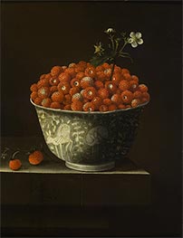 Erdbeeren in chinesischer Porzellanschale, 1704 von Adriaen Coorte | Leinwand Kunstdruck