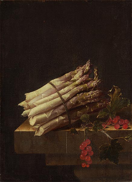 Still Life with Asparagus and Red Currants, 1696 | Adriaen Coorte | Giclée Canvas Print