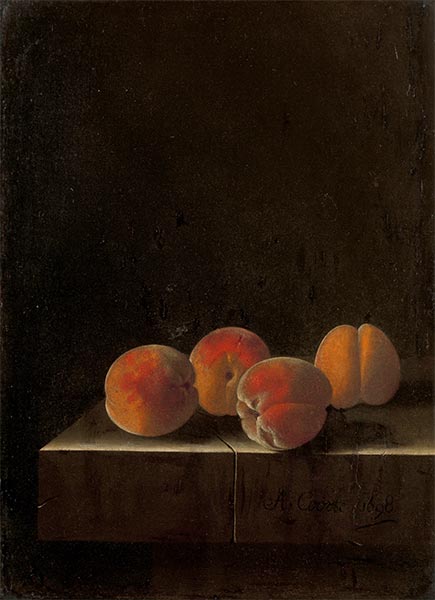 Four Apricots on a Stone Plinth, 1698 | Adriaen Coorte | Giclée Canvas Print