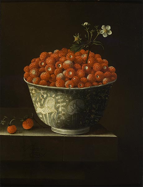 Adriaen Coorte | Strawberries in a Chinese Porcelain Bowl, 1704 | Giclée Canvas Print