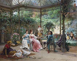 The Attentive Guests, 1876 von Adrien de Boucherville | Leinwand Kunstdruck