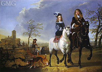 Lady and Gentleman on Horseback, c.1655 | Aelbert Cuyp | Giclée Canvas Print