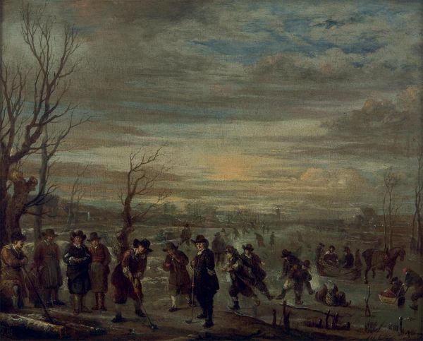 Bowler Player and Skater, n.d. | Aert van der Neer | Giclée Canvas Print