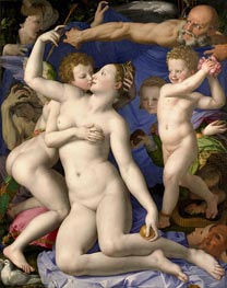 Eine Allegorie mit Venus und Amor, c.1545 von Bronzino | Leinwand Kunstdruck