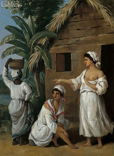 CaribbeanWomen in Front of a Hut, c.1770/80 | Agostino Brunias | Giclée Canvas Print