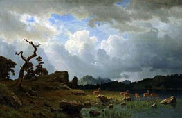 Bierstadt | Thunderstorm in the Rocky Mountains, 1859 | Giclée Canvas Print
