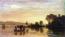 Bierstadt | River Scene, 1858 | Giclée Canvas Print