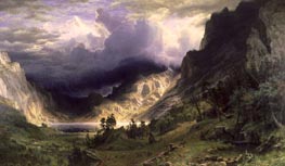 Bierstadt | A Storm in the Rocky Mountains - Mountain Rosalie, 1866 | Giclée Canvas Print