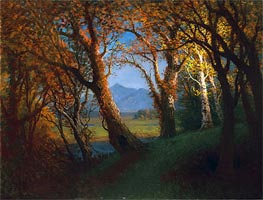 Sunset in the Nebraska Territory  | Bierstadt | Gemälde Reproduktion