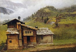 Berghaus, n.d. von Bierstadt | Leinwand Kunstdruck