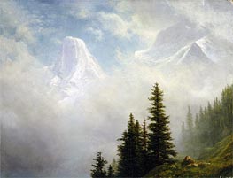 Hoch in den Bergen, n.d. von Bierstadt | Leinwand Kunstdruck