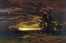 Bierstadt | Evening on the Prairie, c.1870 | Giclée Canvas Print